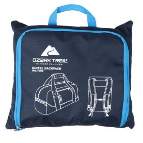 Ozark Trail Camping Carry-All 90L Duffel with Backpack Straps,Blue