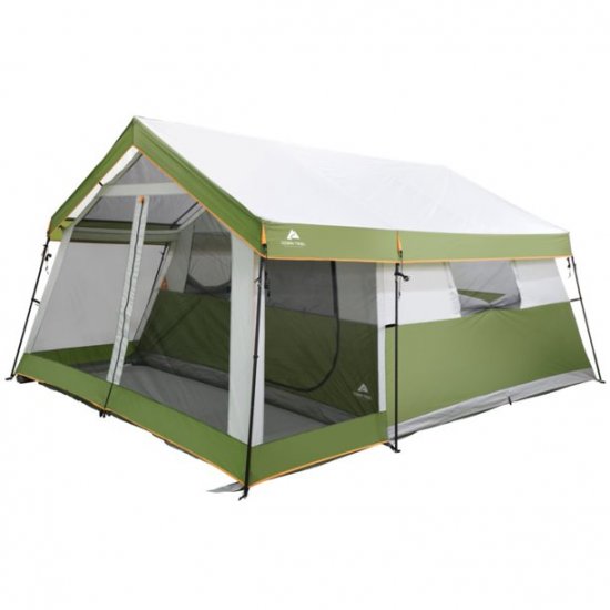 Ozark Trail 8-Person Family Cabin Tent 1 Room with Screen Porch,Green