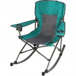 Ozark Trail Foldable Comfort Camping Rocking Chair,Green,300 lbs Capacity,Adult