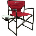 Ozark Trail Director Camping Chair,Red with Side Table
