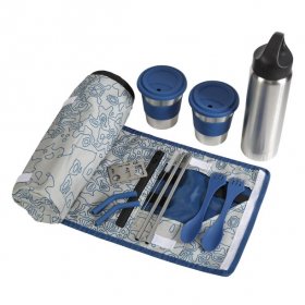 Ozark Trail 10 Piece Reusable Cutlery & Drinkware Combo Set,Navy Blue