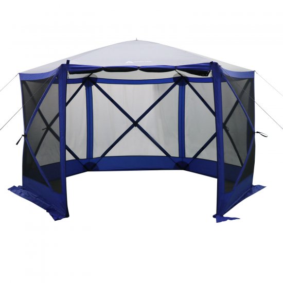 Ozark Trail 6 Hub Outdoor Camping 11\'x10\'x88.5\" Screen House,1 Room,Blue