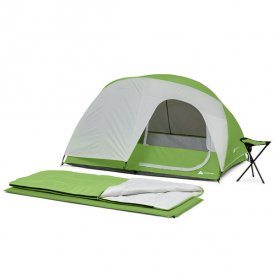 Ozark Trail 4 Piece Weekender Backpacking Camp Combo (Includes tent,sleeping bag,camp pad,stool)