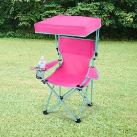 Ozark Trail Kids Canopy Chair with Safety Lock (125 lb. Capacity),Pink/Green