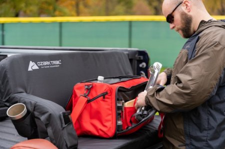 Ozark Trail Soft Sided Tailgate Cooler with Utensils,Red