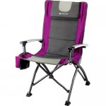 Ozark Trail High Back Camping Chair,Pink with Cupholder,Pocket,and Headrest,Adult