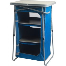 Ozark Trail 3-Shelf Collapsible Cabinet with Table Top,Blue,23" L x 19" W