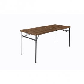 Ozark Trail 5FT Wood Folding Table,Brown,60" x 25.6" x 28.93"