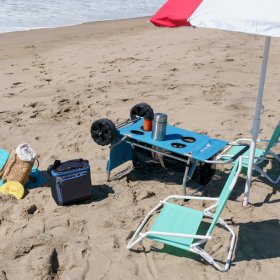 Ozark Trail Sand Island Convertible Beach Cart,Blue,Outdoor Camping Wagon,Adult