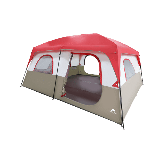 Ozark Trail Hazel Creek 14-Person Family Cabin Tent,with 2 Rooms,Red