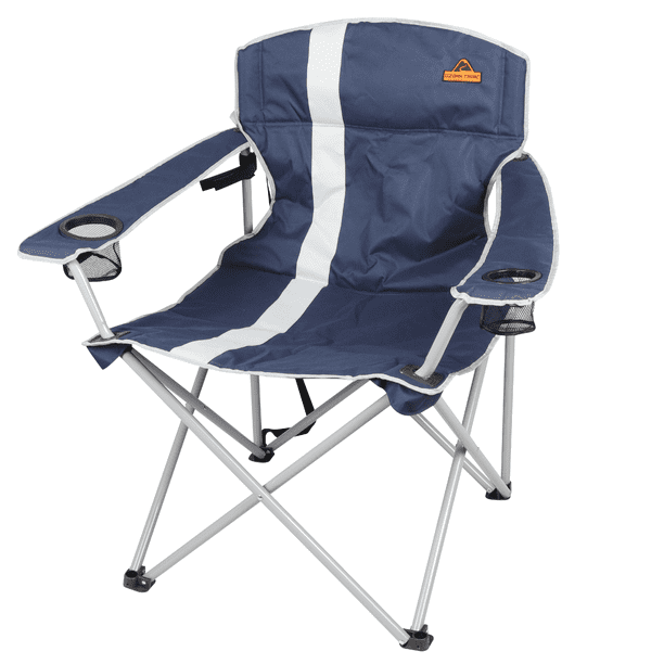 Ozark Trail Big and Tall Chair with Cup Holders,Blue for Outdoor